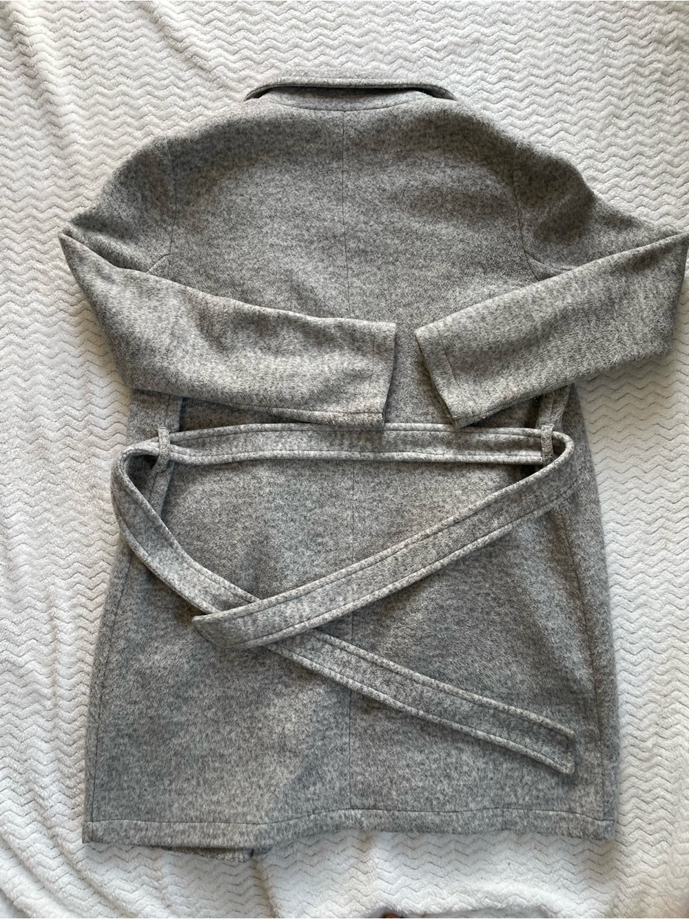 Vero Moda Gray Belted Wrap Coat Fall Jacket Size Large - Picture 6 of 9